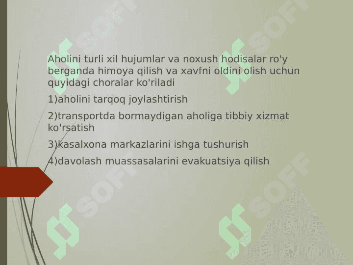 AHOLINI DUSHMAN TAJOVUSI PAYTIDA VA SHIKASTLANGAN AHOLINI DAVOLASH-KO'CHIRISH VA TIBBIY TA'MINLASH 5