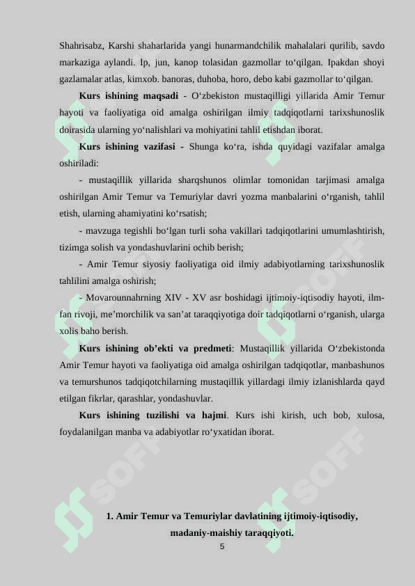 AMIR TEMUR VA TEMURIYLAR DAVRIDA  MADANIY JARAYONLAR 5
