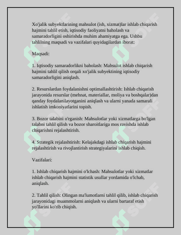 Mahsulot ishlab chiqarish hajmiga ta’sir etuvchi omillar tahlili. 3