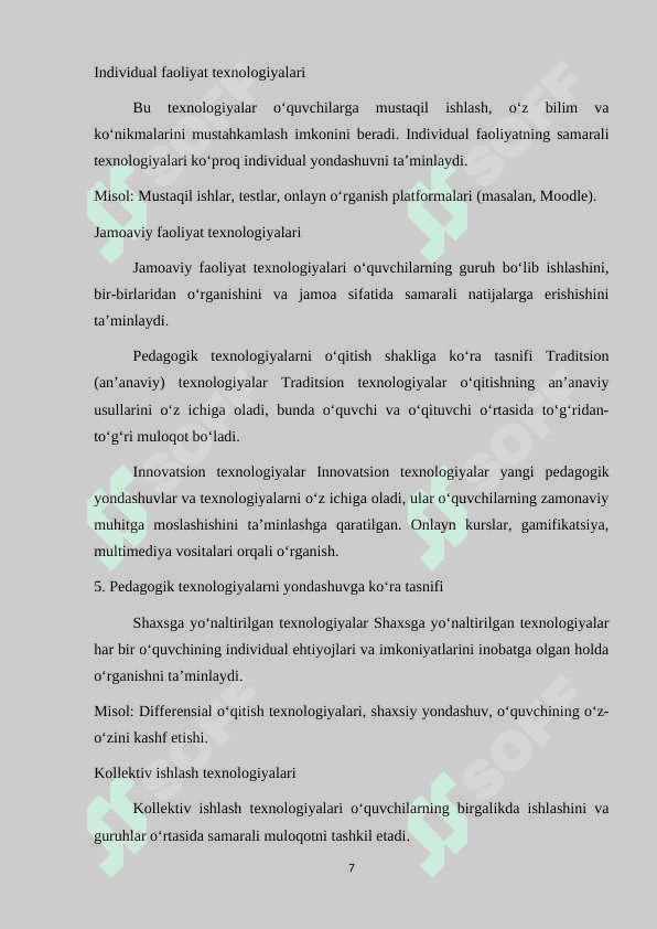 Loihalash klassifikatsiyasining pedagogik texnologiyalari 7