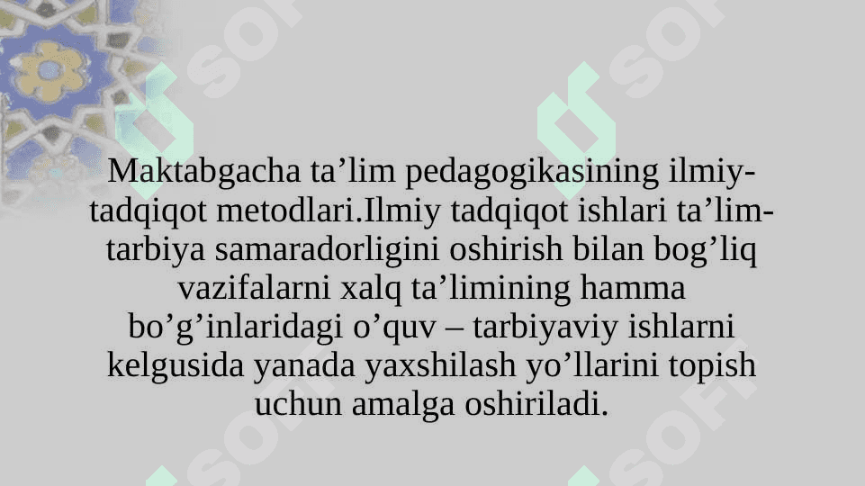 Maktabgacha pedagogika fanining tadqiqot metodlari 3