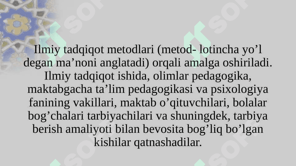 Maktabgacha pedagogika fanining tadqiqot metodlari 4