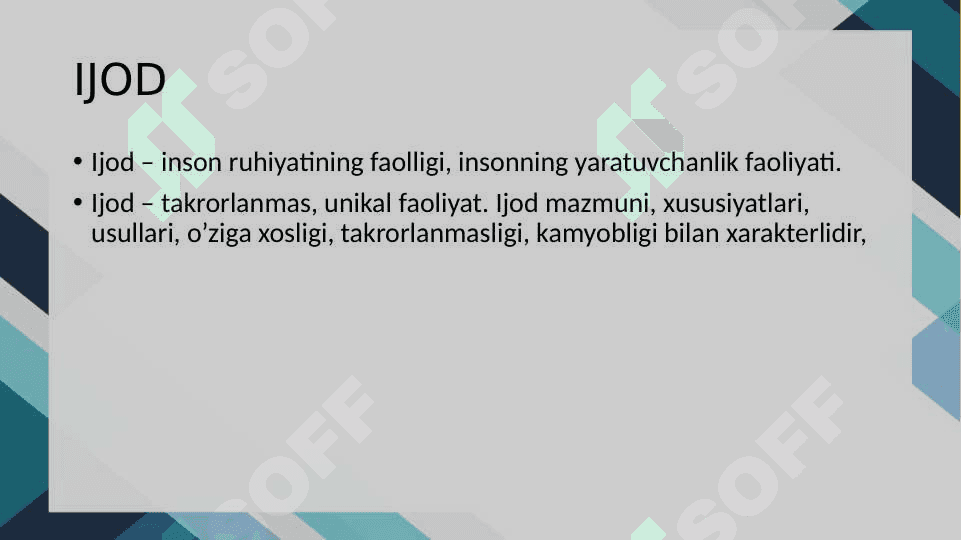 IJOD YANGI QADRIYATLAR YARATISH OMILI 3