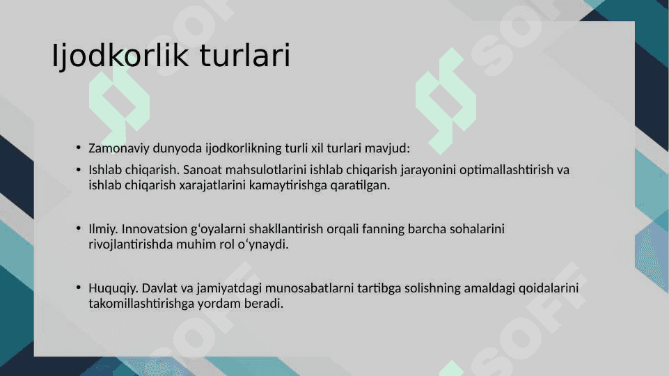 IJOD YANGI QADRIYATLAR YARATISH OMILI 8