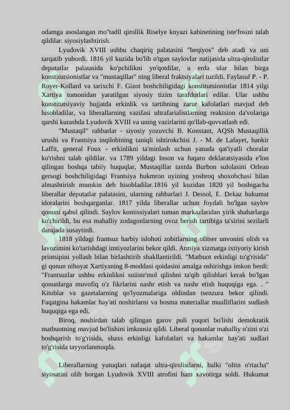 Fransiyada Burbonlarning tiklanish davri 4