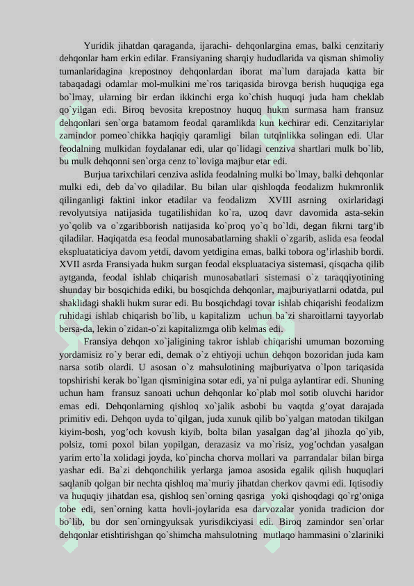 Yevropada XVII asrning ikkinchi yarmi XVIII asrda feodal absolyut tuzumi 3