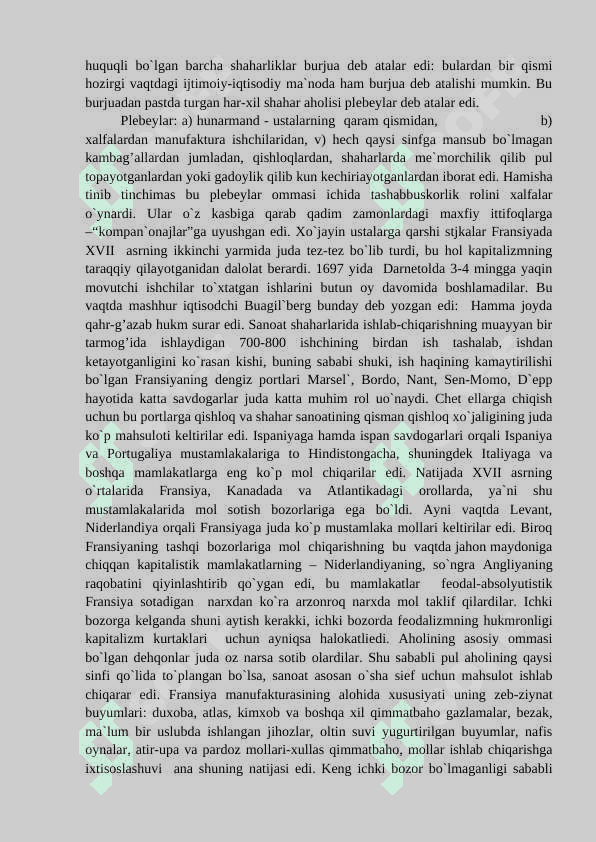 Yevropada XVII asrning ikkinchi yarmi XVIII asrda feodal absolyut tuzumi 6