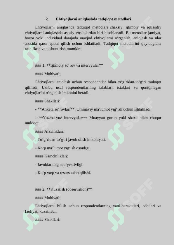 Ehtiyojni oʻrganish metodlari 6