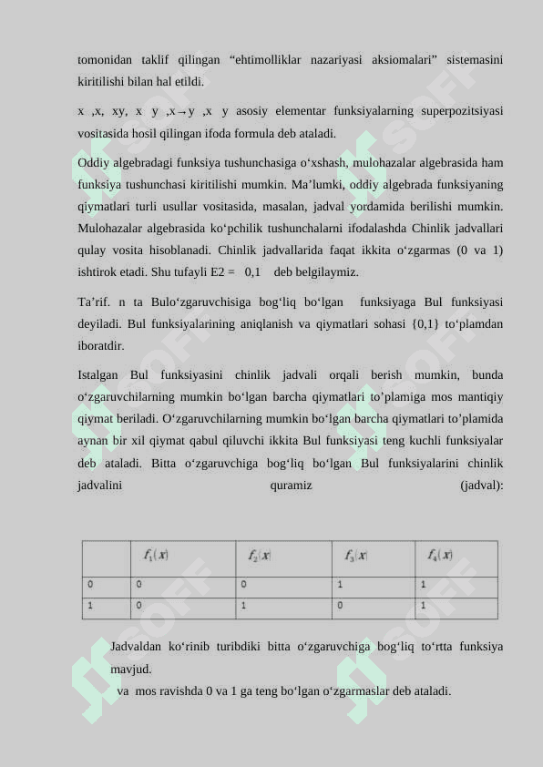 Normal formulaga keltirish haqida teorema va Aksiomalar 4