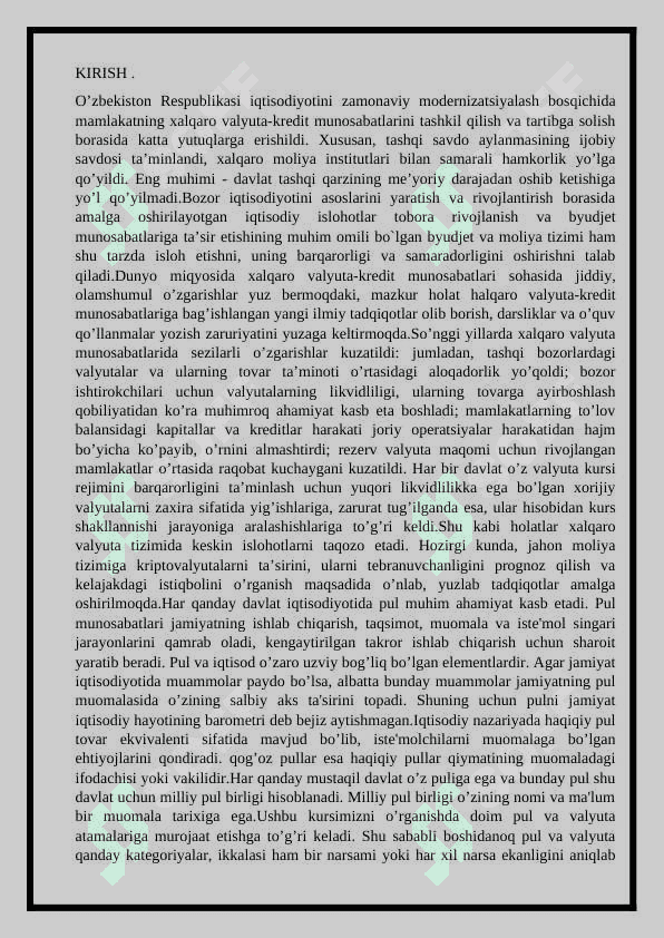 Xalqaro valyuta tizimlari va ularning o‘zgarishi 3