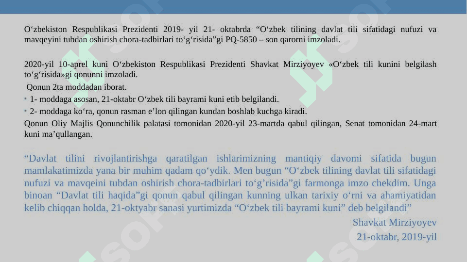 O‘ZBEK TILI – DAVLAT TILI  O‘ZBEK TILINING  ASOSIY  IMLO QOIDALARI 4