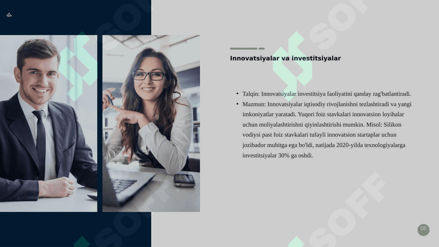 Investitsiya faoliyatini rivojlantirishga foiz siyosatining ta’siri 8