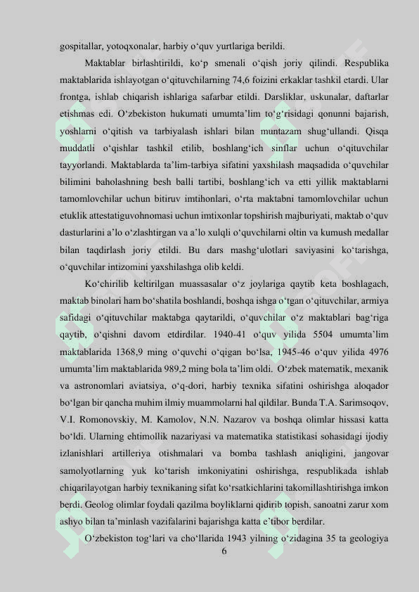 Sovet davrida O’zbekistonda Fanlar akademiyasining shakillanishi 6