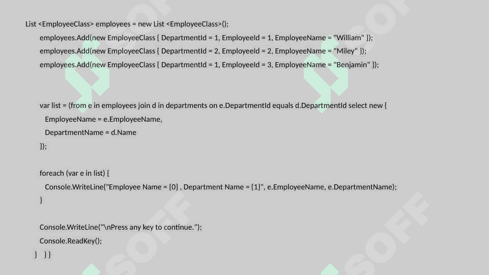LINQ texnologiyalari va operatorlari 8