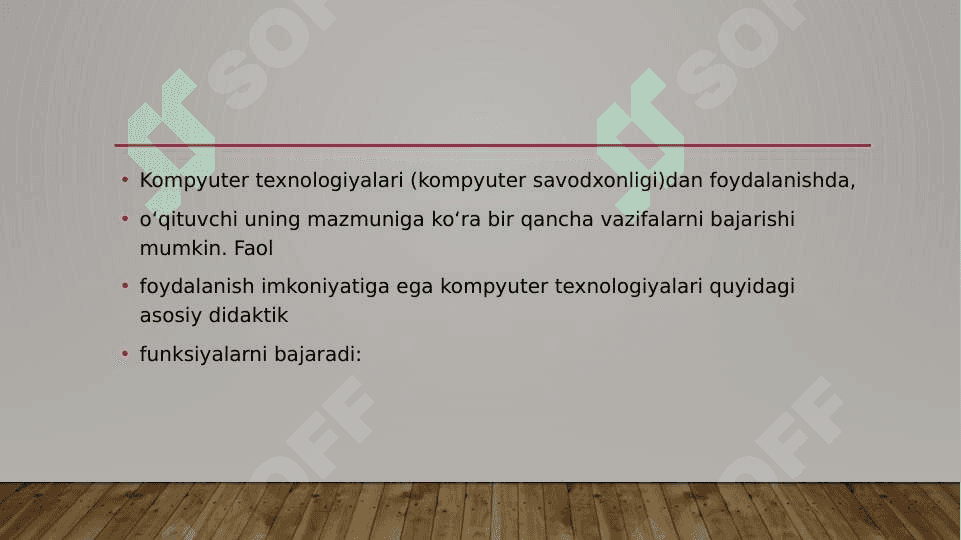 O’QITUVCHI FAOLIYATIDA KOMPYUTER TEXNOLOGIYALARIDAN FOYDALANISH 5