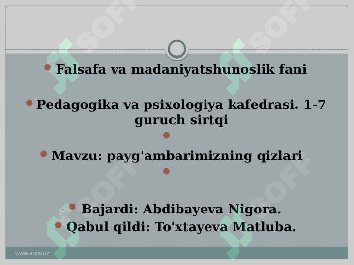 payg'ambarimizning qizlari 2
