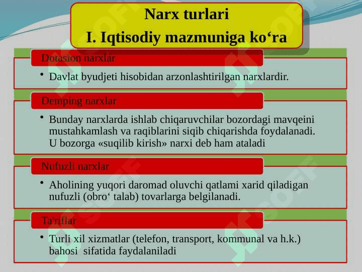 IQTISODIYOTDA NARX VA UNING SHAKLLANISHI 7