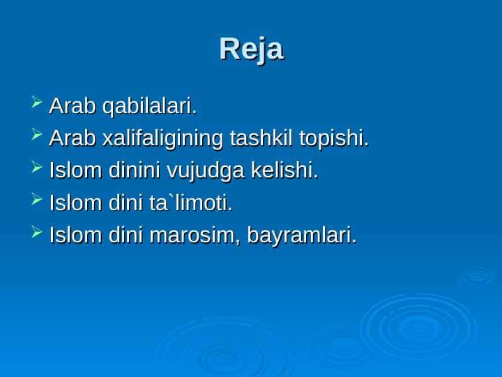 Arablar va Islom dini 1