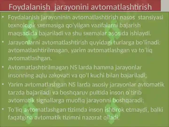 Nasos agregatlarini ta'mirlashga qabul qilish texnologiyasi 4