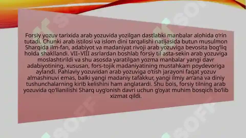 Forsiy tilda arab yozuvida yozilgan dastlabki manbalar 3
