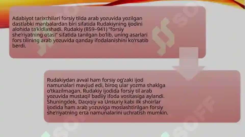Forsiy tilda arab yozuvida yozilgan dastlabki manbalar 6