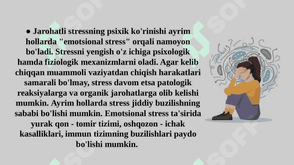 Jarohat stressiga nisbatan reaksiyaning kechikish holatlari 4