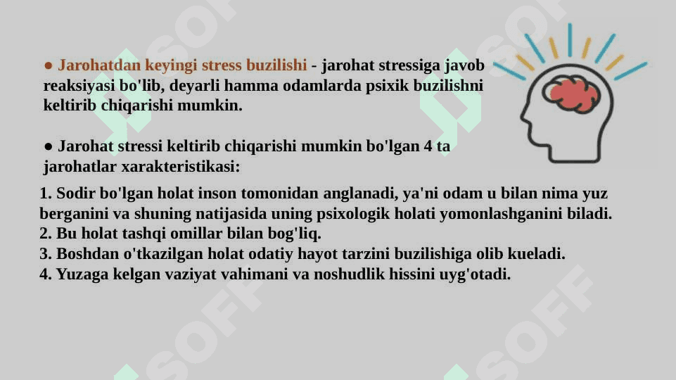 Jarohat stressiga nisbatan reaksiyaning kechikish holatlari 5