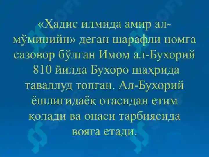 IMOM BUXORIY VA ISO TERMIZIYLARNING ISLOM DINIGA QO’SHGAN HISSASI 6