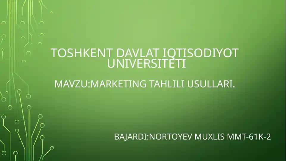 Marketing tahlili usullari