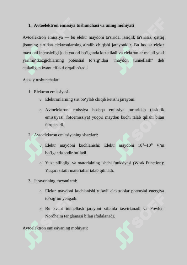 AVTOELEKTRON KATODLARNING KONSTRUKTSIYASI 2