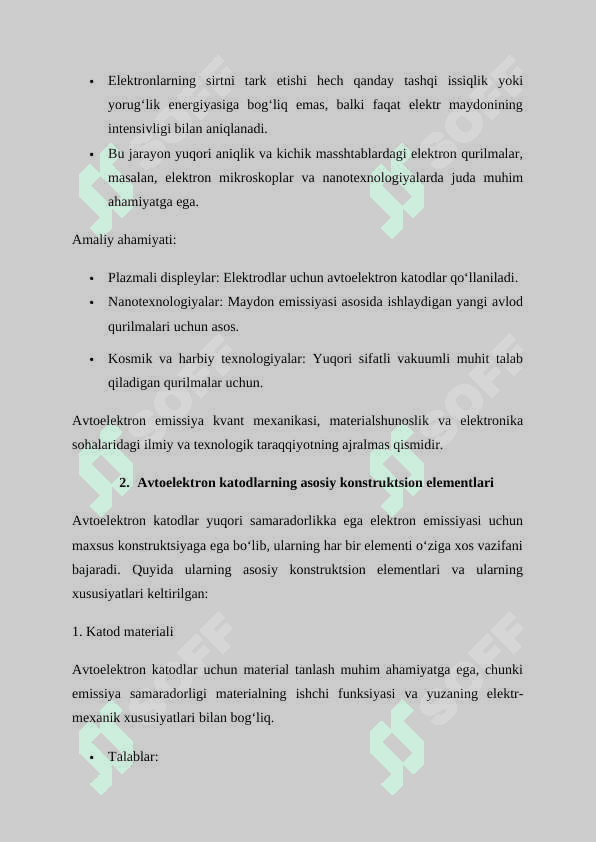 AVTOELEKTRON KATODLARNING KONSTRUKTSIYASI 3