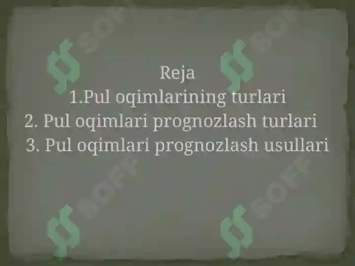 Pul oqimlarini pragnozlash 2