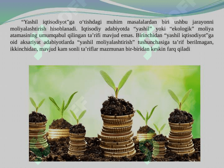 “Yashil iqtisodiyot”ga o‘tish jarayonini moliyalashtirish pptx 3