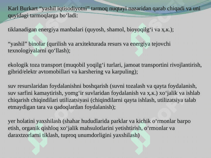 “Yashil iqtisodiyot”ga o‘tish jarayonini moliyalashtirish pptx 7