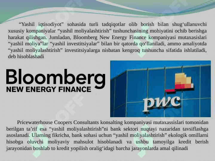 “Yashil iqtisodiyot”ga o‘tish jarayonini moliyalashtirish pptx 8