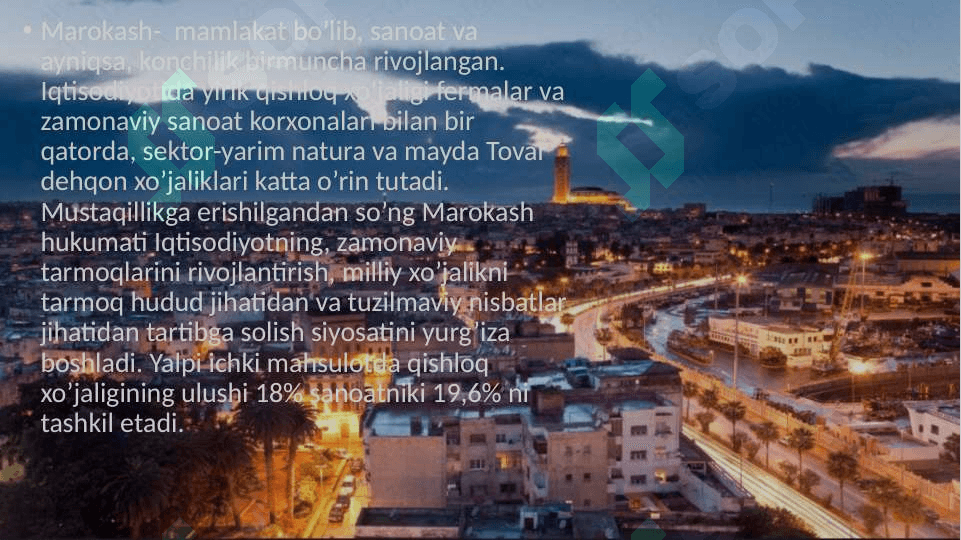 Marokash davlatining iqtisodiyoti va iqtisodiy siyosati pptx 4