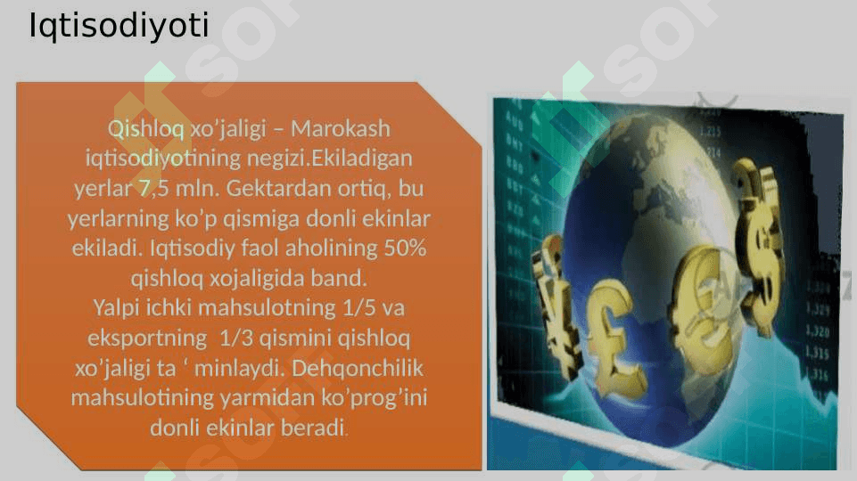 Marokash davlatining iqtisodiyoti va iqtisodiy siyosati pptx 5