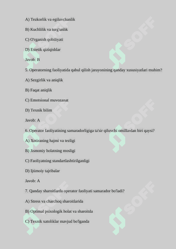 Operator faoliyatining psixologik tuzilishi" 2
