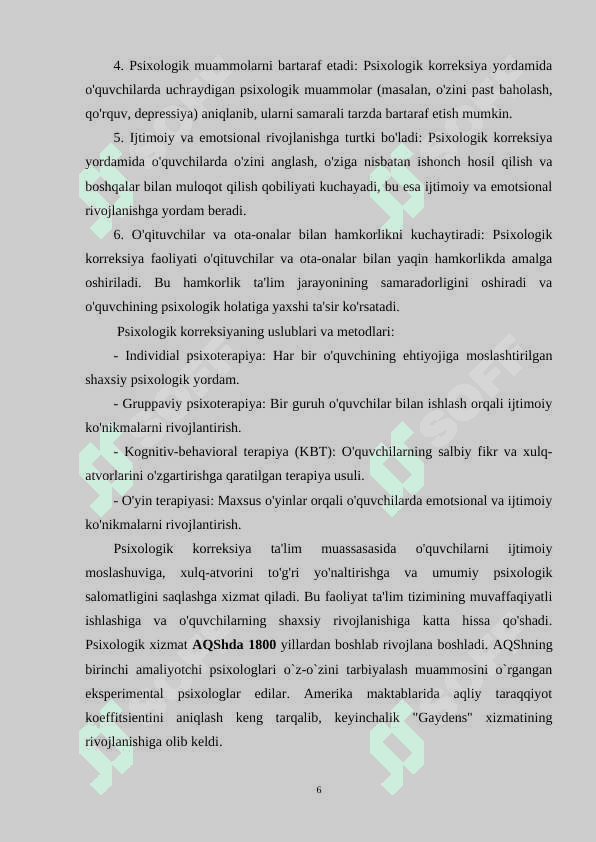 OʻQUVCHILAR BILAN PSIXOKORREKSION YOʻNALISHIDA FAOLIYAT OLIB BORISH TARTIBI 6