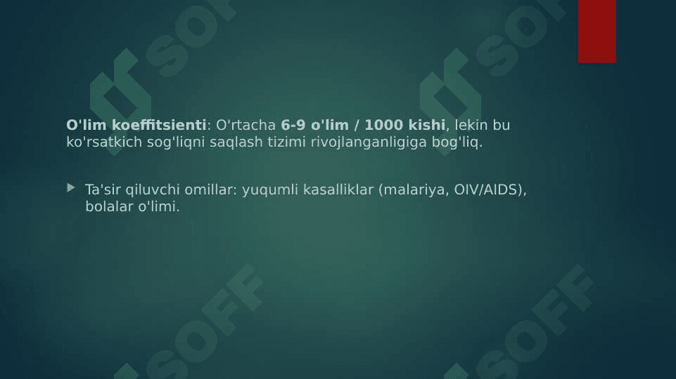 Afrika, Avstraliya va okeaniya demografiyasi, taqdimot 4