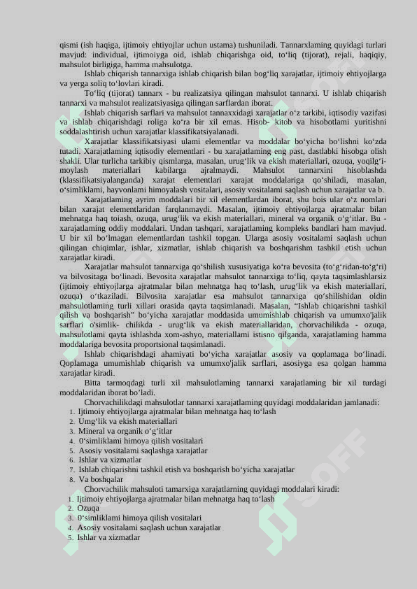 Chorvachilik (qoramolchilik, qo‘ychffik, echkichilik) tarmoqlari iqtisodiyoti 3