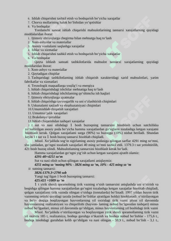 Chorvachilik (qoramolchilik, qo‘ychffik, echkichilik) tarmoqlari iqtisodiyoti 4
