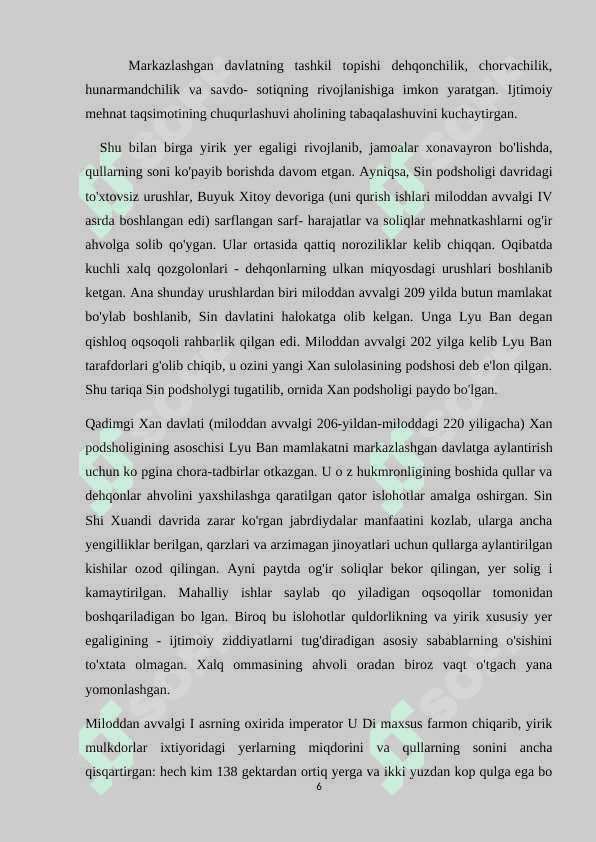 Qadimgi xitoyda Sin va Xan sulolasi hukumronligi davri hukmronligi 5