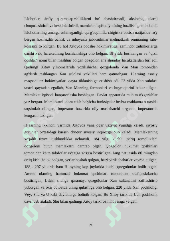 Qadimgi xitoyda Sin va Xan sulolasi hukumronligi davri hukmronligi 8