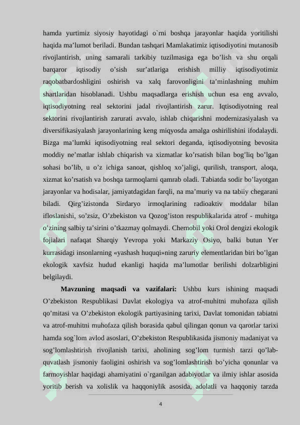Davlat tomonidan tabiatni va atrof-muhitni muhofaza qilish borasida qabul qilingan qonun va qarorlar tarixi 4