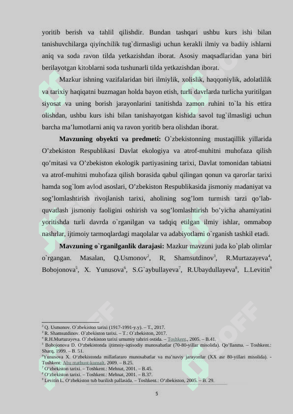 Davlat tomonidan tabiatni va atrof-muhitni muhofaza qilish borasida qabul qilingan qonun va qarorlar tarixi 5