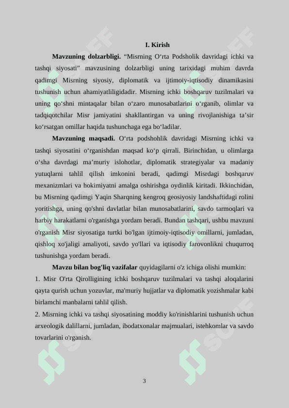 O'rta Podsholik siyosatining keyingi Misr tarixiga ta'sir 2