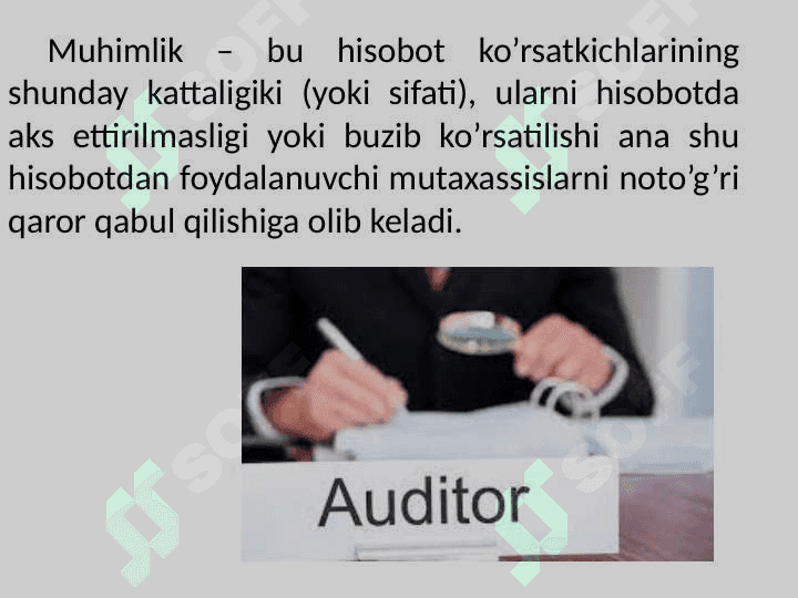 AUDITDA MUHIMLIK TUSHUNCHASI VA AUDITORLIK RISK 2