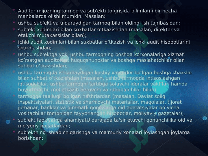 Auditorlik tekshiruvida muhimlik va risk 7