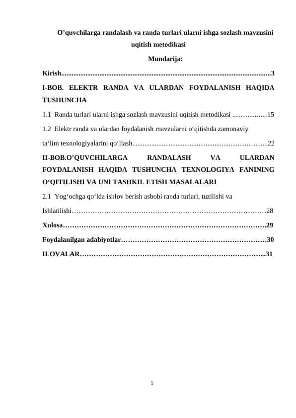 Oʼquvchilarga randalash va randa turlari ularni ishga sozlash mavzusi 1